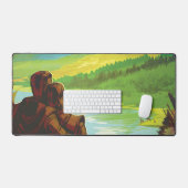 Retro Space Travel Poster-Een Aarde Wetenschap Mis Bureaumat (Keyboard & Muis)