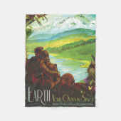 Retro Space Travel Poster-Een Aarde Wetenschap Mis Fleece Deken (Voorkant)