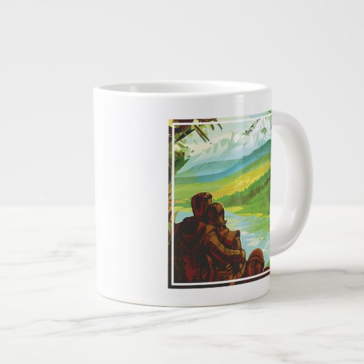 Retro Space Travel Poster-Een Aarde Wetenschap Mis Grote Koffiekop (Voorkant rechts)