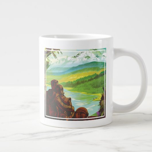 Retro Space Travel Poster-Een Aarde Wetenschap Mis Grote Koffiekop (Rechts)