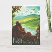 Retro Space Travel Poster-Een Aarde Wetenschap Mis Kaart (Voorkant)