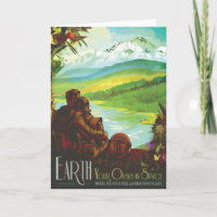 Retro Space Travel Poster-Een Aarde Wetenschap Mis