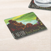 Retro Space Travel Poster-Een Aarde Wetenschap Mis Kartonnen Onderzetters (Schuin)