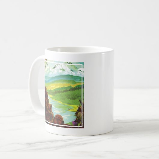 Retro Space Travel Poster-Een Aarde Wetenschap Mis Koffiemok (Voorkant links)