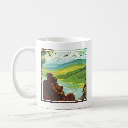 Retro Space Travel Poster-Een Aarde Wetenschap Mis Koffiemok (Links)