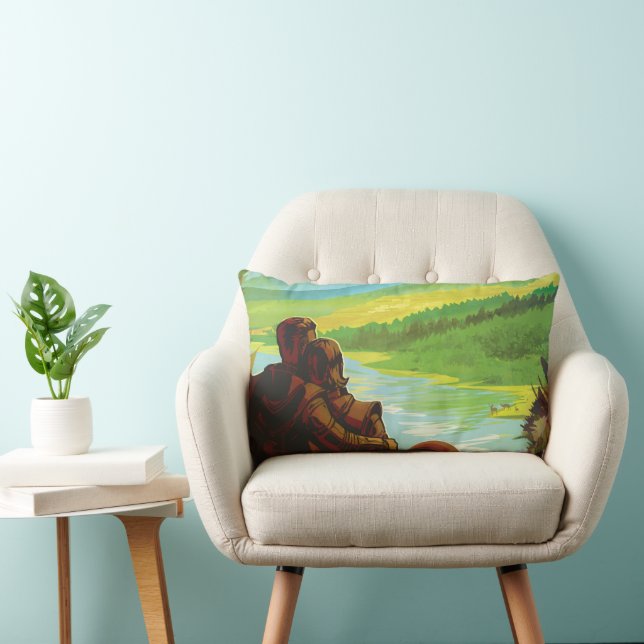 Retro Space Travel Poster-Een Aarde Wetenschap Mis Kussen (Stoel)