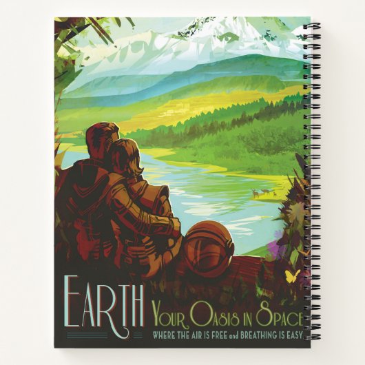 Retro Space Travel Poster-Een Aarde Wetenschap Mis Notitieboek (Achterkant)
