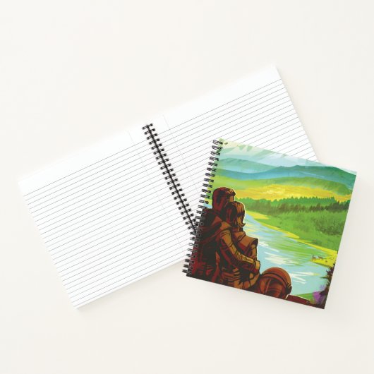 Retro Space Travel Poster-Een Aarde Wetenschap Mis Notitieboek (Binnen)