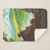 Retro Space Travel Poster-Een Aarde Wetenschap Mis Sherpa Deken (Voorkant (horizontaal))