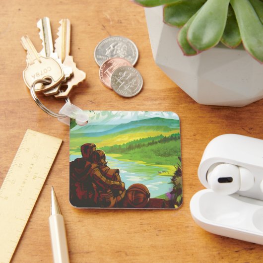 Retro Space Travel Poster-Een Aarde Wetenschap Mis Sleutelhanger (Bureau)