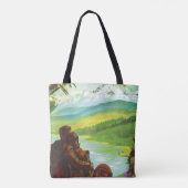 Retro Space Travel Poster-Een Aarde Wetenschap Mis Tote Bag (Achterkant)
