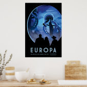 Retro Space Travel Poster - Jupiter's Moon Europa. (Keuken)