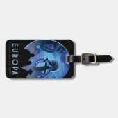 Retro Space Travel Poster - Jupiter's Moon Europa. Bagagelabel (Voorkant horizontaal)