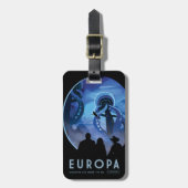 Retro Space Travel Poster - Jupiter's Moon Europa. Bagagelabel (Voorkant verticaal)