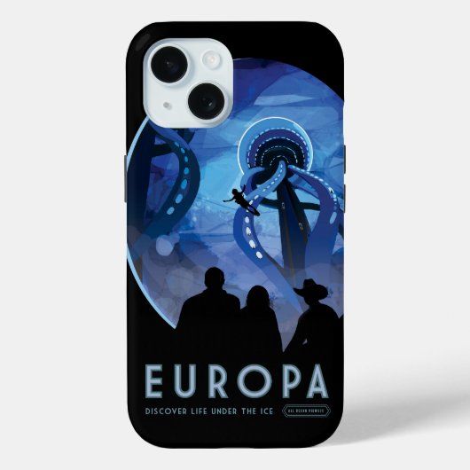 Retro Space Travel Poster - Jupiter's Moon Europa. Case-Mate iPhone Case (Achterkant)