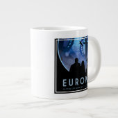 Retro Space Travel Poster - Jupiter's Moon Europa. Grote Koffiekop (Voorkant rechts)