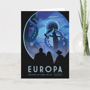 Retro Space Travel Poster - Jupiter's Moon Europa. Kaart