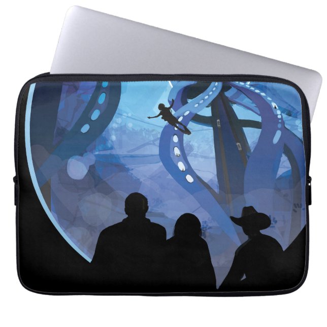 Retro Space Travel Poster - Jupiter's Moon Europa. Laptop Sleeve (Voorkant)