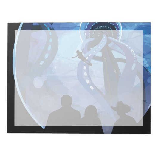 Retro Space Travel Poster - Jupiter's Moon Europa. Notitieblok (Voorkant)