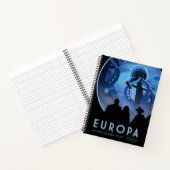 Retro Space Travel Poster - Jupiter's Moon Europa. Notitieboek (Binnen)