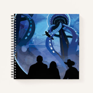 Retro Space Travel Poster - Jupiter's Moon Europa. Notitieboek