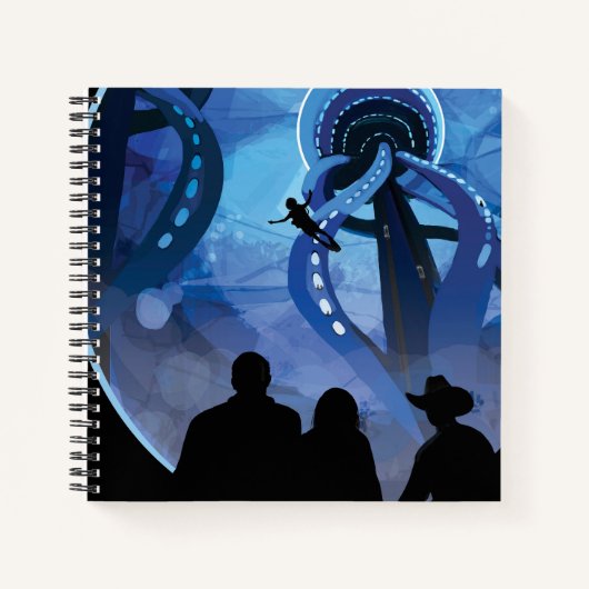 Retro Space Travel Poster - Jupiter's Moon Europa. Notitieboek (Voorkant)