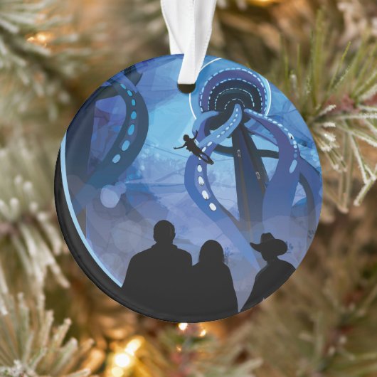 Retro Space Travel Poster - Jupiter's Moon Europa. Ornament (Boom)