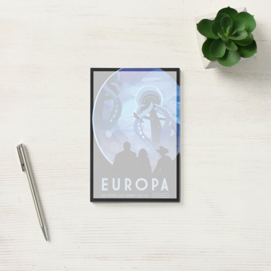 Retro Space Travel Poster - Jupiter's Moon Europa. Post-it® Notes (Kantoor)