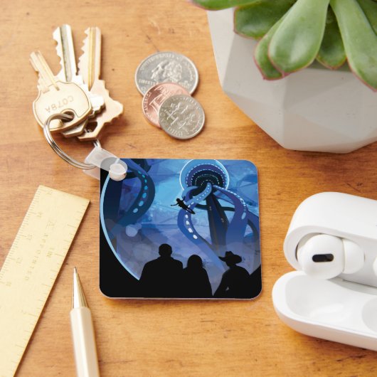 Retro Space Travel Poster - Jupiter's Moon Europa. Sleutelhanger (Bureau)