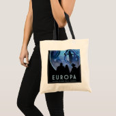 Retro Space Travel Poster - Jupiter's Moon Europa. Tote Bag (Voorkant (product))