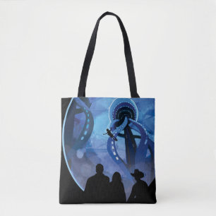 Retro Space Travel Poster - Jupiter's Moon Europa. Tote Bag