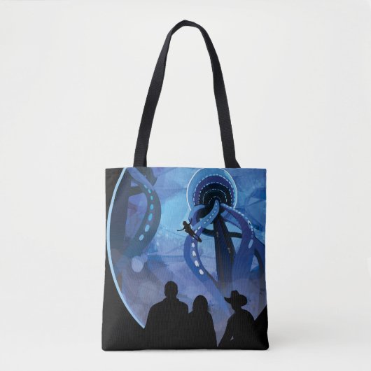 Retro Space Travel Poster - Jupiter's Moon Europa. Tote Bag (Voorkant)