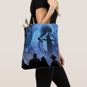 Retro Space Travel Poster - Jupiter's Moon Europa. Tote Bag (Dichtbij)