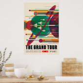 Retro Space Travel Poster - Zonnestelsel Grand Tou (Keuken)
