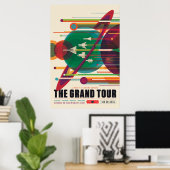 Retro Space Travel Poster - Zonnestelsel Grand Tou (Thuiskantoor)