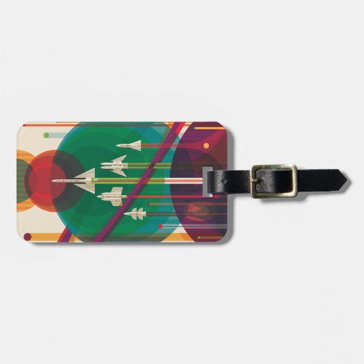 Retro Space Travel Poster - Zonnestelsel Grand Tou Bagagelabel (Voorkant horizontaal)