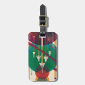 Retro Space Travel Poster - Zonnestelsel Grand Tou Bagagelabel (Voorkant verticaal)