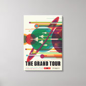 Retro Space Travel Poster - Zonnestelsel Grand Tou Canvas Afdruk (Voorkant)