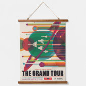 Retro Space Travel Poster - Zonnestelsel Grand Tou Hangend Wandkleed (Voorkant)