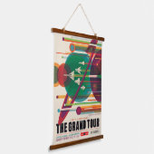 Retro Space Travel Poster - Zonnestelsel Grand Tou Hangend Wandkleed (Gebogen)