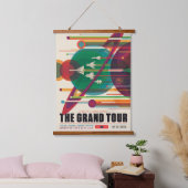 Retro Space Travel Poster - Zonnestelsel Grand Tou Hangend Wandkleed (Slaapkamer)