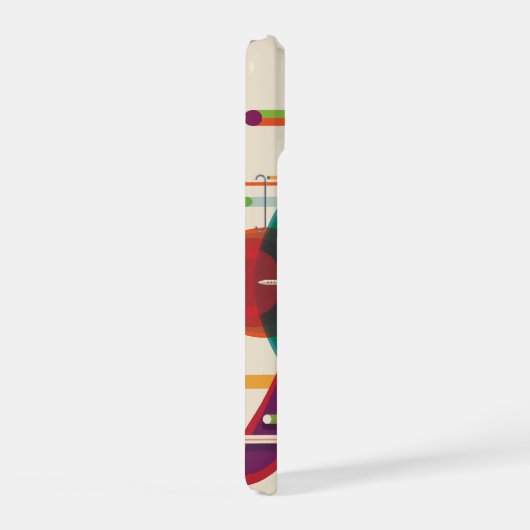 Retro Space Travel Poster - Zonnestelsel Grand Tou iPhone 15 Case (Rechterkant)