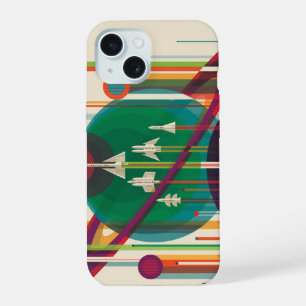 Retro Space Travel Poster - Zonnestelsel Grand Tou iPhone 15 Case