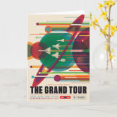 Retro Space Travel Poster - Zonnestelsel Grand Tou Kaart (Gele Bloem)