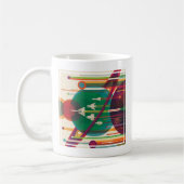 Retro Space Travel Poster - Zonnestelsel Grand Tou Koffiemok (Links)