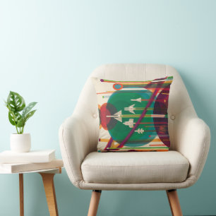 Retro Space Travel Poster - Zonnestelsel Grand Tou Kussen