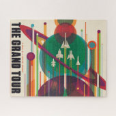 Retro Space Travel Poster - Zonnestelsel Grand Tou Legpuzzel (Horizontaal)