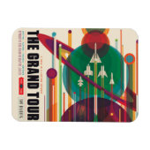 Retro Space Travel Poster - Zonnestelsel Grand Tou Magneet (Horizontaal)