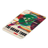 Retro Space Travel Poster - Zonnestelsel Grand Tou Magneet (Linkerzijde)