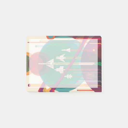 Retro Space Travel Poster - Zonnestelsel Grand Tou Post-it® Notes (Voorkant)